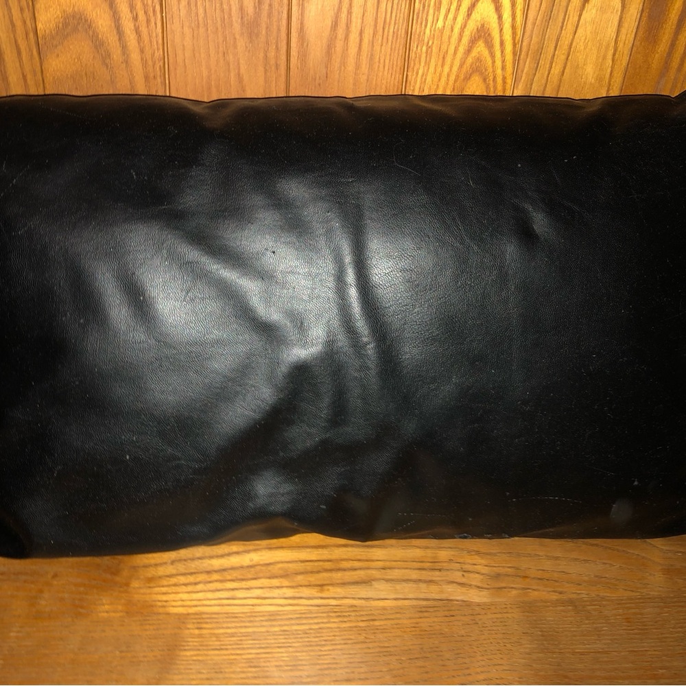1 Black Leather pillow cases w/ lumbar pillow